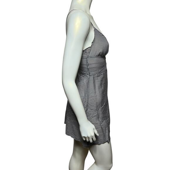 Sparkle & Fade Urban Outfitters Black White Striped Dress Spaghetti Strap Size S - Picture 2 of 13